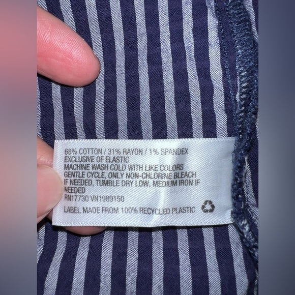 NWOT A NEW DAY Midi Dress Blue Cotton Spaghetti Strap Smocked Stripes - Picture 8 of 8